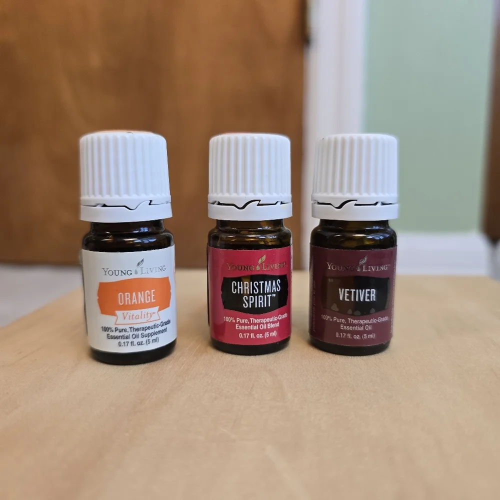 3 Young Living Oils lot ~Vetiver, Christmas Spirit, Orange~